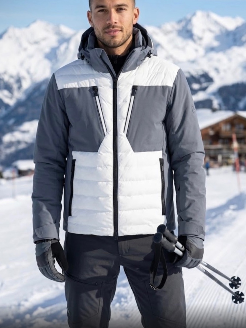 Like New Mens TONI SAILER  White / Gray Ano Ski Jacket SZ 52 ( US L )